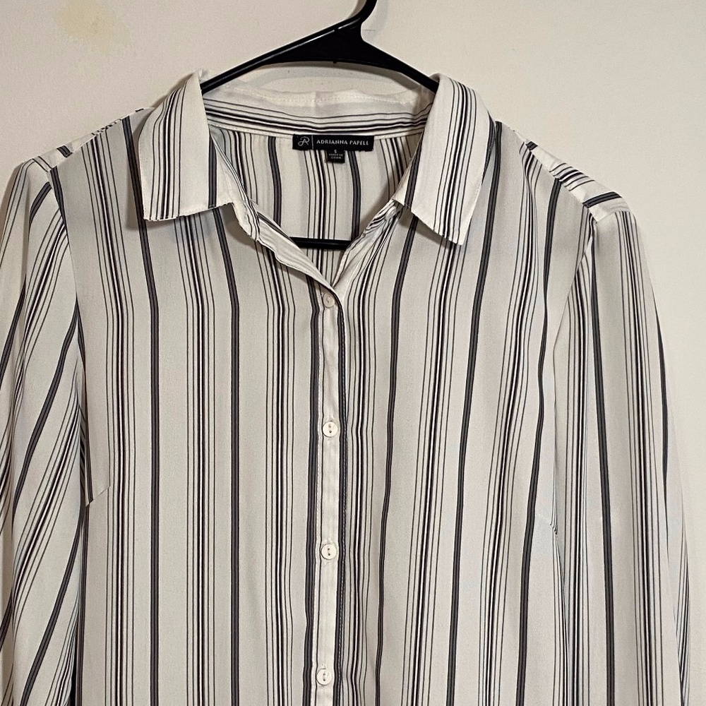 Adrianna Papell white business casual button up shirt